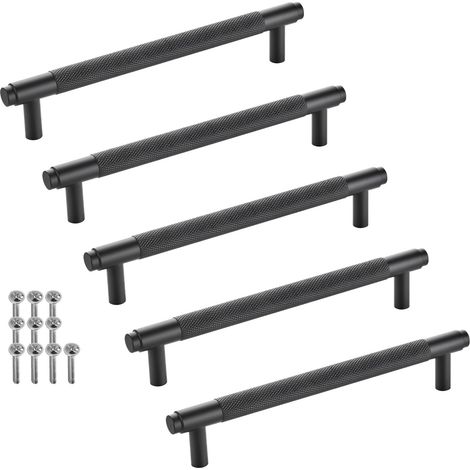 SOTECH Möbelgriff Bügelgriff Blackline VIII schwarz matt Schubladengriff Schrankgriff inkl. Schrauben - Bohrlochabstand (BA) 160 mm, 5 Stück (1/4)