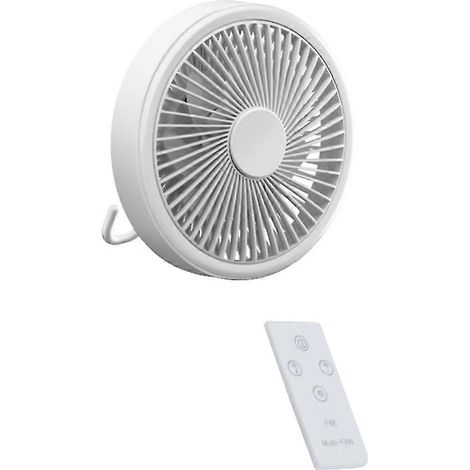 Ventilateurs de plafond rechargeables avec télécommande, Rotation à 360 degrés, ventilateur suspendu à 3 vitesses pour bureau (1/5)
