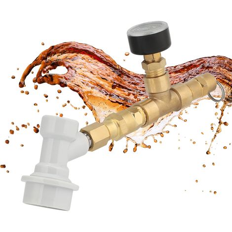 Régulateur de pression avec manomètre et raccord, accessoires pour matériel de brassage, 0-30 PSI, raccord blanc (1/5)