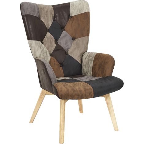 Fauteuil helsinki patchwork pu 65x100x74 cm