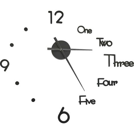 Horloge murale 3D Design moderne Noir 100 cm XXL