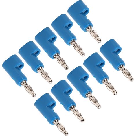 10 pièces connecteurs banane 4mm empilables sans soudure, fiches de sécurité bleues pour équipements électriques (1/5)