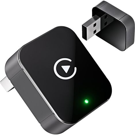 Adaptateur CarPlay sans Fil Nouvelle édition 2026,2-in-1 Interface Type-C/USB,Connexion Rapide Stable,Compatible avec iOS 12+/Android 11+ et Les Véhicules Fabriqués Après 2016 (1/5)