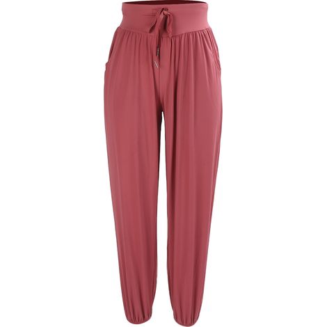 Pantalon de yoga taille haute pour femme, coupe sportive, poche, séchage rapide, running fitness, rouge pastèque XL (1/5)