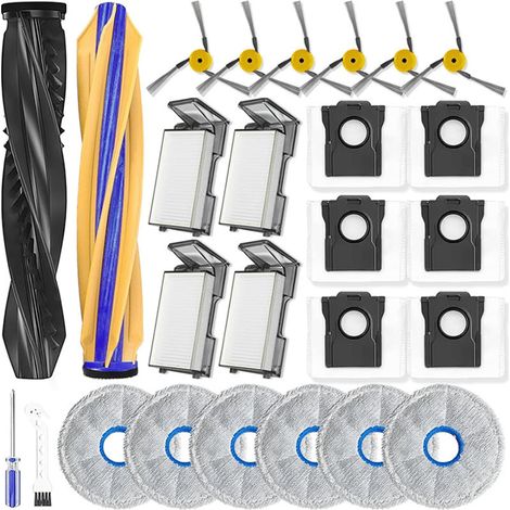 Ecleanfy - Accessoires pour aspirateur robot Dreame X60 Ultra/X60 Master/X60 Max Ultra : sac à poussière, brosse principale, filtre, lingettes de nettoyage (1/5)