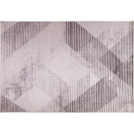 Alfombra rosa de poliéster 140 x 200 cm pelo corto patrón abstracto Kale