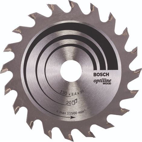 BOSCH DISCO SIERRA OPTILINE MADERA130 X 2.4 X 20/16D: 20WZ Diámetro disco x eje (mm) 160x20 Número de dientes 48 (1/10)