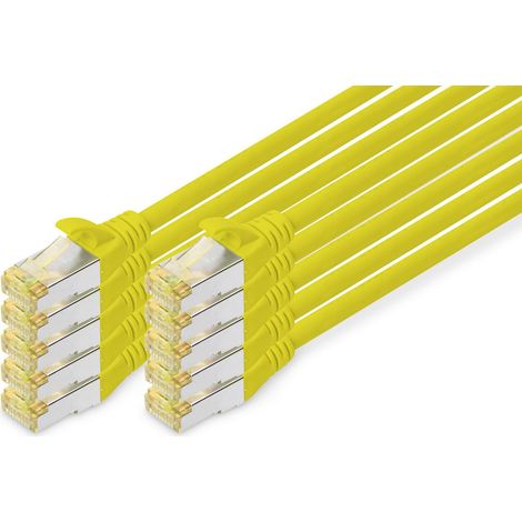 Cordon de brassage Cat 6a s/ftp10p awg câble 26/7 2 m 10 piâces jaune