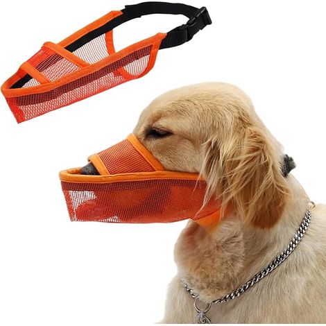 Muselière en maille souple pour chiens de petite, moyenne et grande taille, pour attraper les morsures, lécher et mâcher, permet de haleter et de boire (1/3)