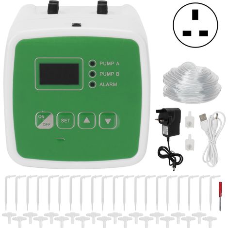 Programmeur d'arrosage automatique USB, système d'irrigation intelligent pour jardin avec pompe intégrée, minuterie réglable et kit de 20 goutteurs inclus (1/5)