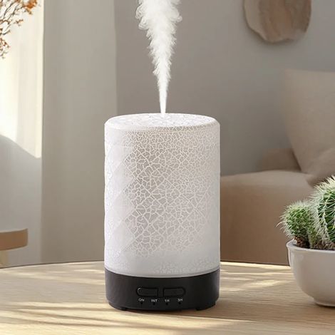 Diffuseur d'huiles essentielles USB (aspect bois foncé), éclairage d'ambiance 7 couleurs, minuterie, diffuseur d'arômes, humidificateur d'air