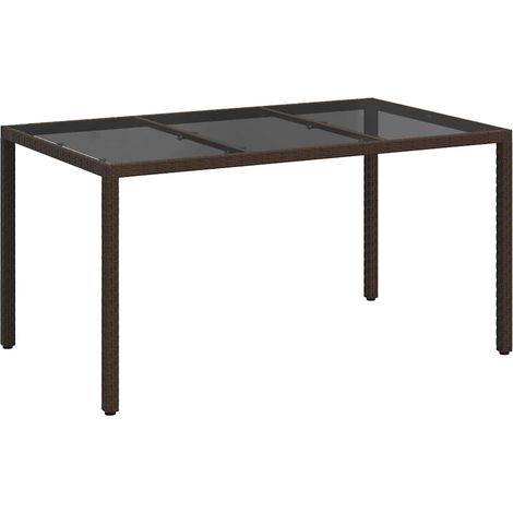 Garden Table Brown 150 x 90 x 75 cm Poly Rattan vidaXL