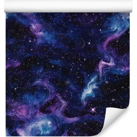 Carta da parati acquerello galassia blu navy, layout gratuito 50x1000 cm (1/5)