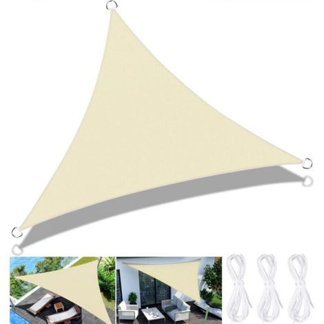 Voile d'ombrage Triangulaire 3x3x3m,Terrasse Imperméable Voile d'ombrage,Résistant Aux UV,Voile d'ombrage Jardin pour en Plein air avec Corde (1/5)