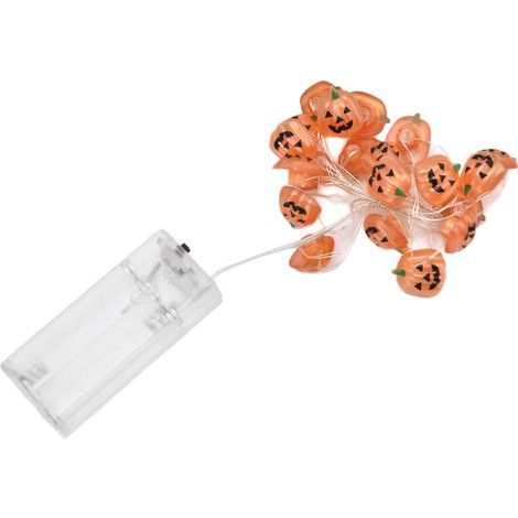 Guirlande lumineuse Halloween 2m 20 citrouilles, décoration effrayante pour fête, intérieur/extérieur, soirée terrifiante, jardin, maison (sans piles, modèle BZ2664-W) (1/5)