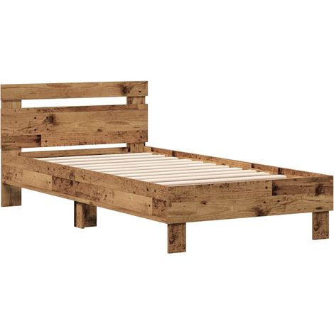 Lit simple,Lit adulte,Cadre de lit Bois ancien 90 x 190 cm Bois d'ingénierie CFW7504459 (1/5)
