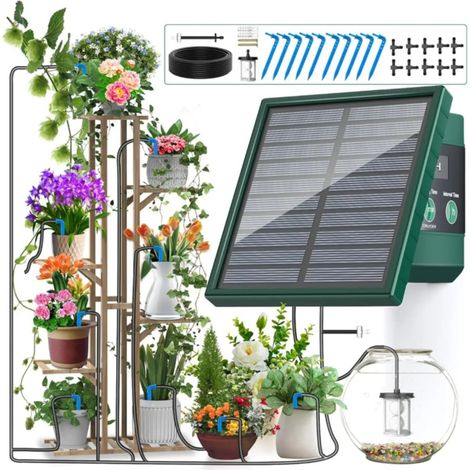 Système d'irrigation goutte-à-goutte solaire automatique, pour jardin, balcon, bricolage, tuyau d'arrosage (1/5)