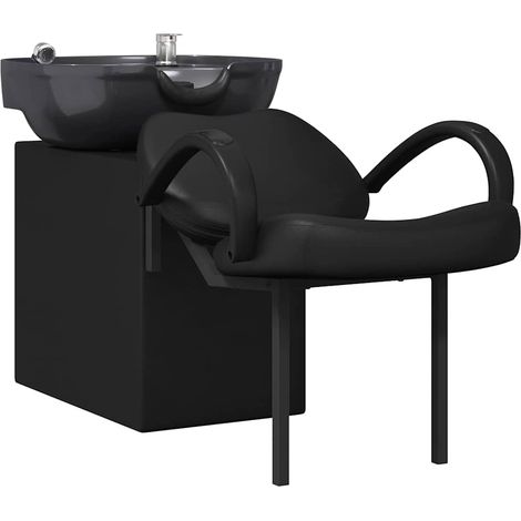 Fauteuil relax Fauteuil de shampooing Noir 136 x 60 x 92 cm PVC