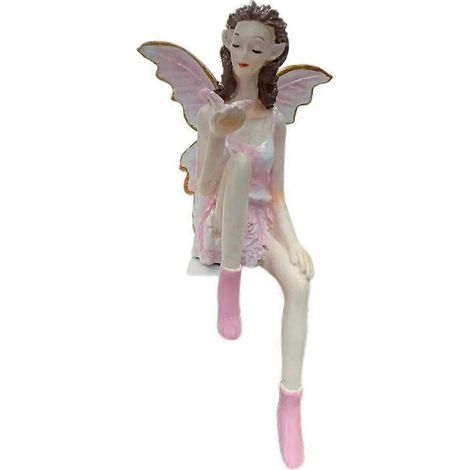Fée des fleurs, adorable petite fille, ornement en résine, ange, décoration pour la maison, artisanat, statue, statue de fée rose pour bureau ou bar (1/5)