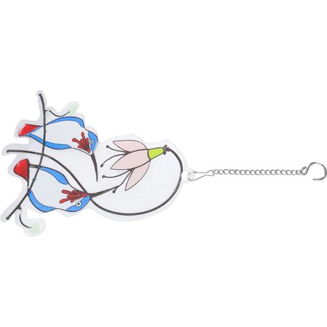 Décoration de fenêtre en forme d'oiseau, pendentif décoratif à suspendre, cadeau idéal pour la maison, le bureau, le jardin ou une porte. Deux oiseaux bleus de forme spéciale.