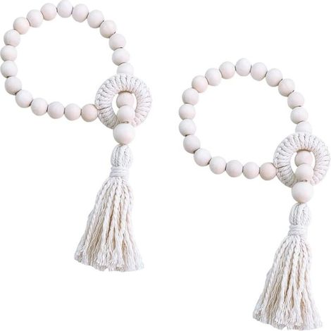 Lot de 2 Corde Décoratives Attache de Rideau avec Corde Réglable Boucle de Rideau en Coton Tressé Simple Attaches de Rideaux en Corde Pratiques la Maison la Décoration de Fenêtre dHôtel (1/4)