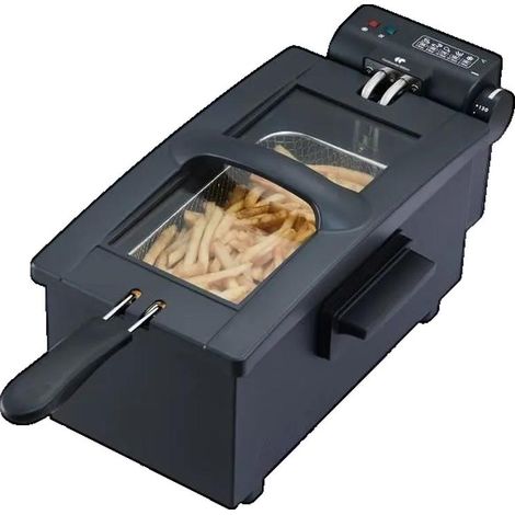 Freidora - CONTINENTAL EDISON - CEFR3BLK - 3 L - 2000 W - 1 cesta - Negro (1/3)
