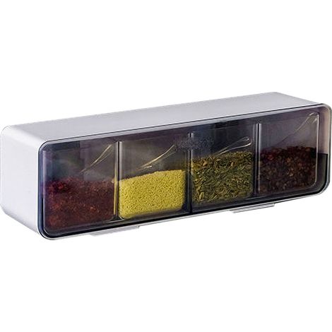 Boîte à Épices Murale 400ml Grande Capacité - Rangement Condiments Transparent pour Cuisine Restaurant - 2ème Génération Améliorée (1/5)