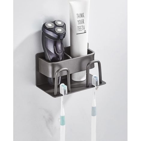 CCYKXA Aluminum Electric Toothbrush Holder, Wall Mounted Toothbrush Holder, Self-Adhesive Electric Toothbrush Holder, Toothpaste Holder, Razor Organizer for Bathroom (1/5)