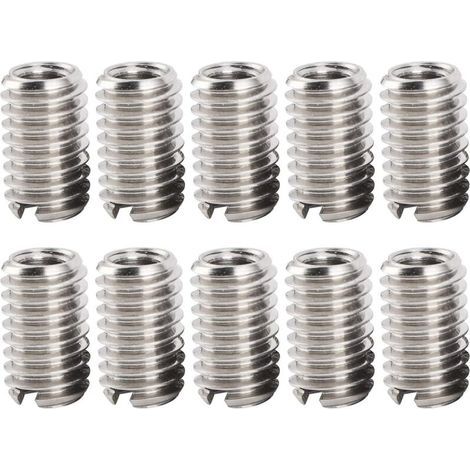 Sjlerst – Packung mit 10 Gewindeeinsätzen aus Edelstahl – Innengewinde M4 x 0,7 mm und Außengewinde M6 x 1 mm – Reparatur beschädigter Gewinde (1/5)