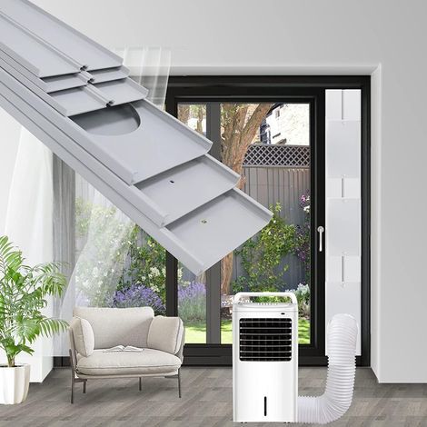 Mobiles Klimaanlagen-Fensterset, Tragbares Klimaanlagen-Fensterschiebeset, Mobiles Klimaanlagen-Fensterdichtungsset mit Schlauchadapter (Ø15cm, 43-229cm) (1/5)
