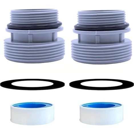 Adaptateur de tuyau de piscine 4560, adaptateur de pompe de piscine pour tuyau de 40 mm, compatible avec les pompes de filtration, lot de 2 avec joint (1/5)