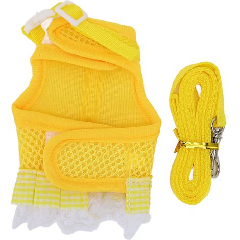 Harnais et laisse pour lapin, mignons, élégants, respirants, en maille, réglables, pour petits animaux de compagnie (hamsters, furets, cochons d'Inde), taille S (1/5)
