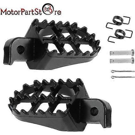 Fußrasten für Yamaha Honda XR CRF 50 70 80 100 PW 50 80 TW200 YZ 80 125 250 TTR 50E 90E KLX110 KLR650 – Schwarz