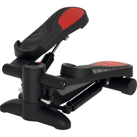 Mini stepper, appareil de fitness compact avec écran LCD et pédales antidérapantes, noir (1/5)