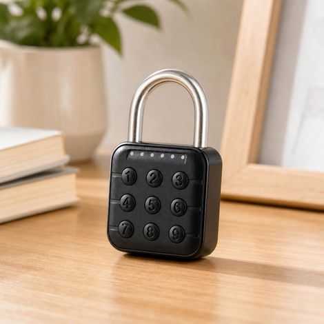 Cadenas Electronique a Code Noir Alliage de Zinc 14 x 9 x 2.5 cm pour Casier et Compteur (1/4)