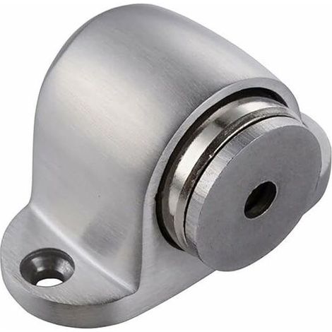 Magnetic doorstop, floor-mounted, brushed metal (1/5)