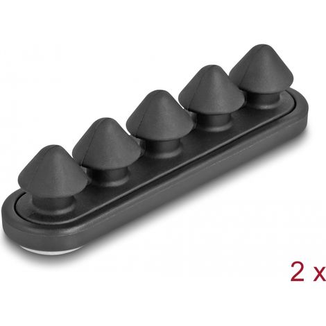 Delock Portacables con 5 pasacables autoadhesivos negro juego 2 piezas