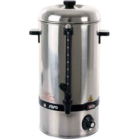 SARO HOT DRINK MINI - Bollitore per vin brulé/distributore di acqua calda, da 10 l, in acciaio inox, con temperatura da 30 a 110 °C, spie luminose, protezione contro il surriscaldamento (1/5)