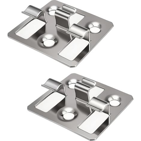 100 Pièces Attaches Cachées pour Terrasse, Clips de Terrasse-Wpc en Acier Inoxydable, Argent Composite Caché Fixation Plaque Clip, Hauteur 7 mm, pour Terrasses, Jardins et Maisons (1/5)