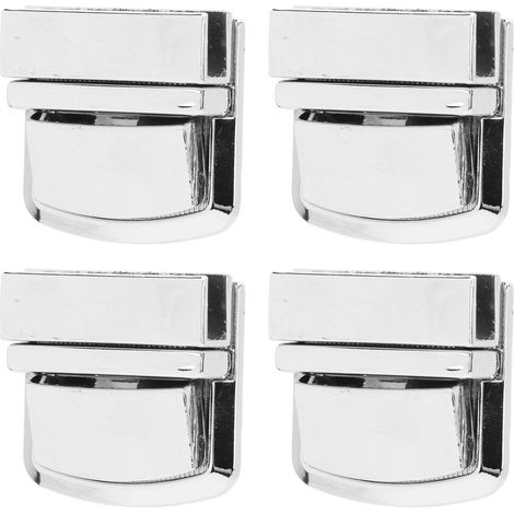 4 Pièces Fermoirs à Poussoir Argentés pour Sac à Main, Serrures Métalliques de Portefeuille, Accessoires de Fermeture pour DIY et Loisirs Créatifs (1/5)