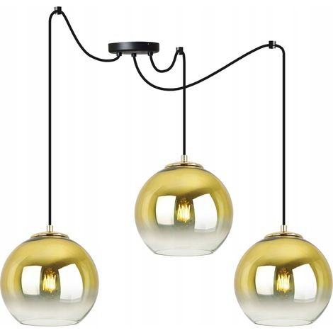 Pendelleuchte, Deckenleuchter, goldener Schirm, 20 cm (1/5)