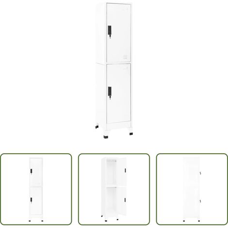 vidaXL Schrank für Büro - Schließfachschrank Weiß 38x45x180 cm Stahl (1/5)