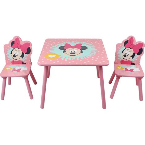 Ensemble Table et Chaise pour 2 Personnes, Peut Supporter Jusqu'à 30 kg par Chaise, Parfait pour Les Jeux et Les activités – Petit, Rose (1/5)