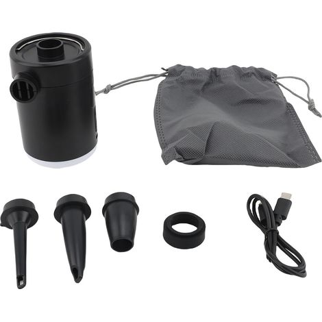 Pompe air portable affichage numérique rechargeable – Gonflage dégonflage LED buses matelas bouée canapé gonflable noir, gonflage (1/4)
