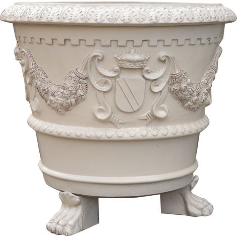 Grande Vaso da esterno Vaso in terracotta smaltato Vasi da fiori 95x74 Fioriera da balcone Vaso per piante giardino Fatto a mano