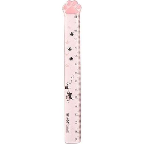 Règle en plastique transparent de 15 cm avec motif patte chat (1/5)