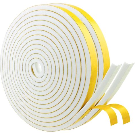 1 Rouleau Joint D'étanchéité, Mousse Caoutchouc 10x6mm, Adhésif Fort, Isolation Thermique, Pour Portes Fenêtres