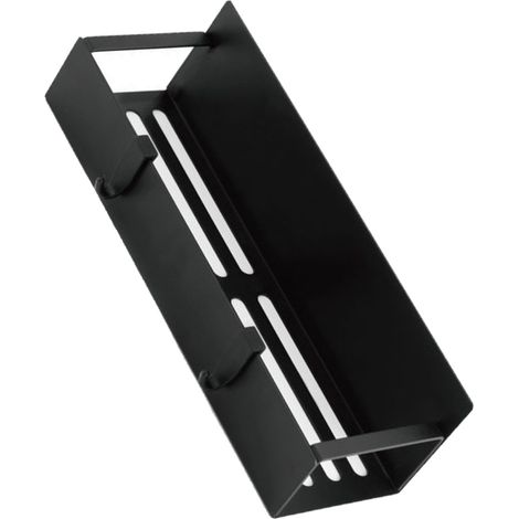 Porte-épices magnétique pour frigo avec crochets, range-assaisonnement suspendu pour cuisine, noir 27x8,5x5 cm (1/5)