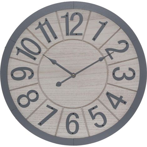 Horloge murale en MDF et métal, diam. 50 cm (1/2)