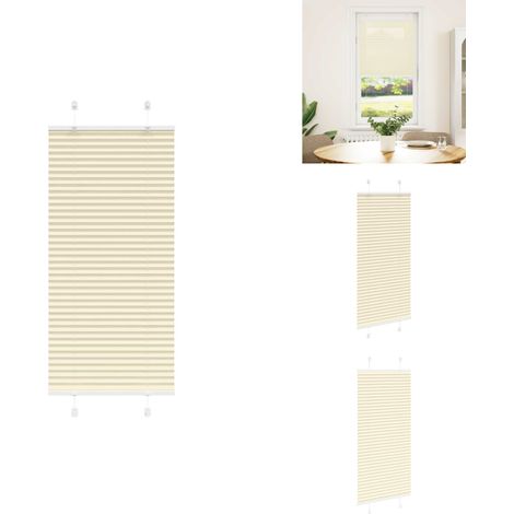 Store plissé crème 65x100 cm largeur du tissu 64,4 cm polyester - Store Plissé - Stores Plissés - Store Plissé De Fenêtre - Plisse Aveugle (1/5)